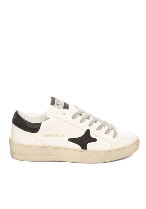 white/black leather sneakers AMA BRAND DELUXE | 2952SLAM-BIANCO